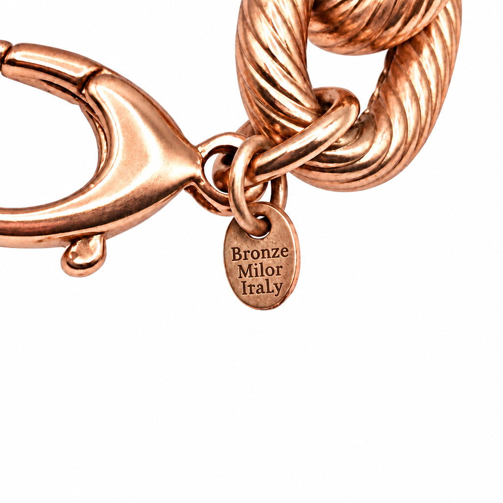 Bronze Milor Italy Rose Gold Tone Bracelet 7”