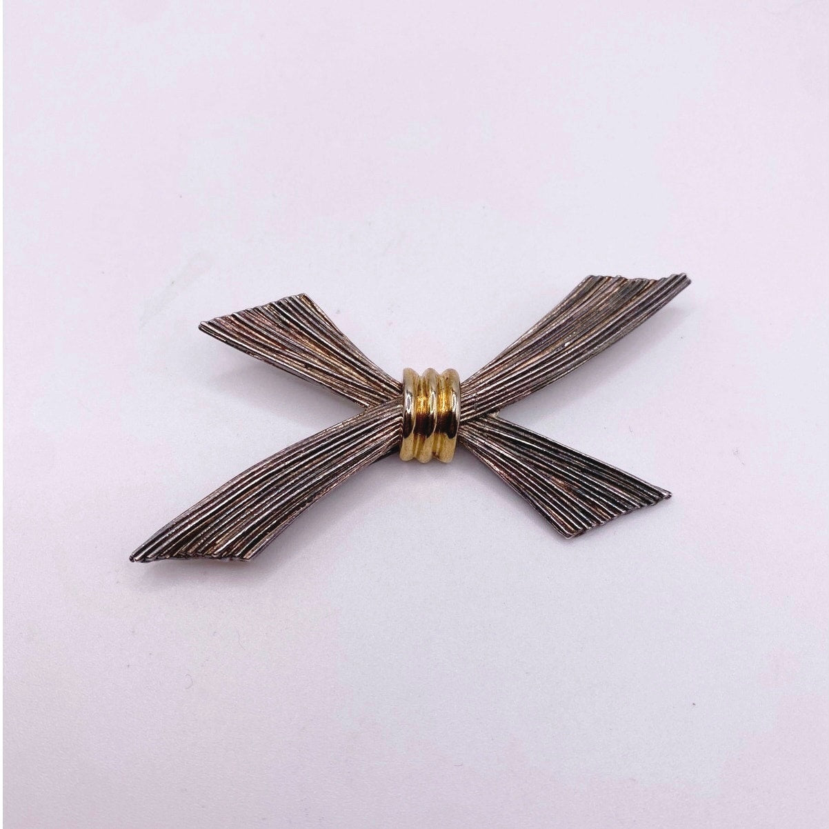 Crowned Premier Designs Vintage Bow Brooch 3”