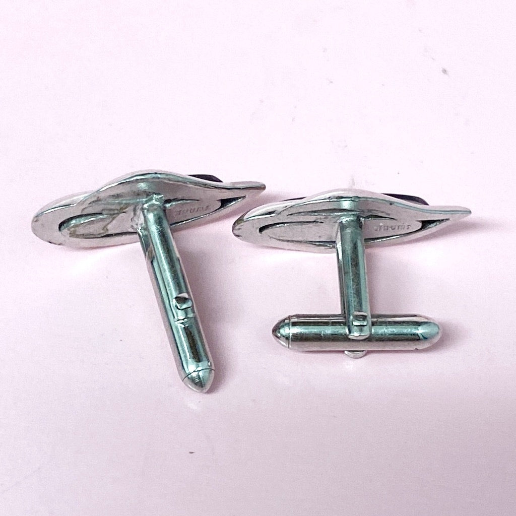 Vintage Swank Cufflinks Silver and Black