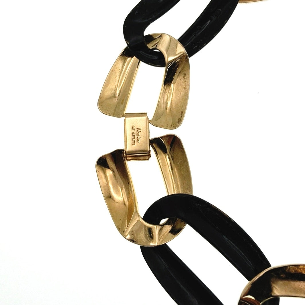 Napier Vintage Black and Gold Necklace 16”