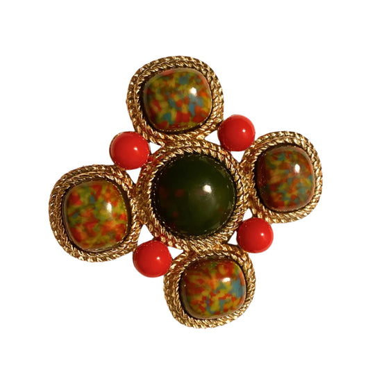 Vtg Brooch by Sarah Coventry Big Maltese Cross