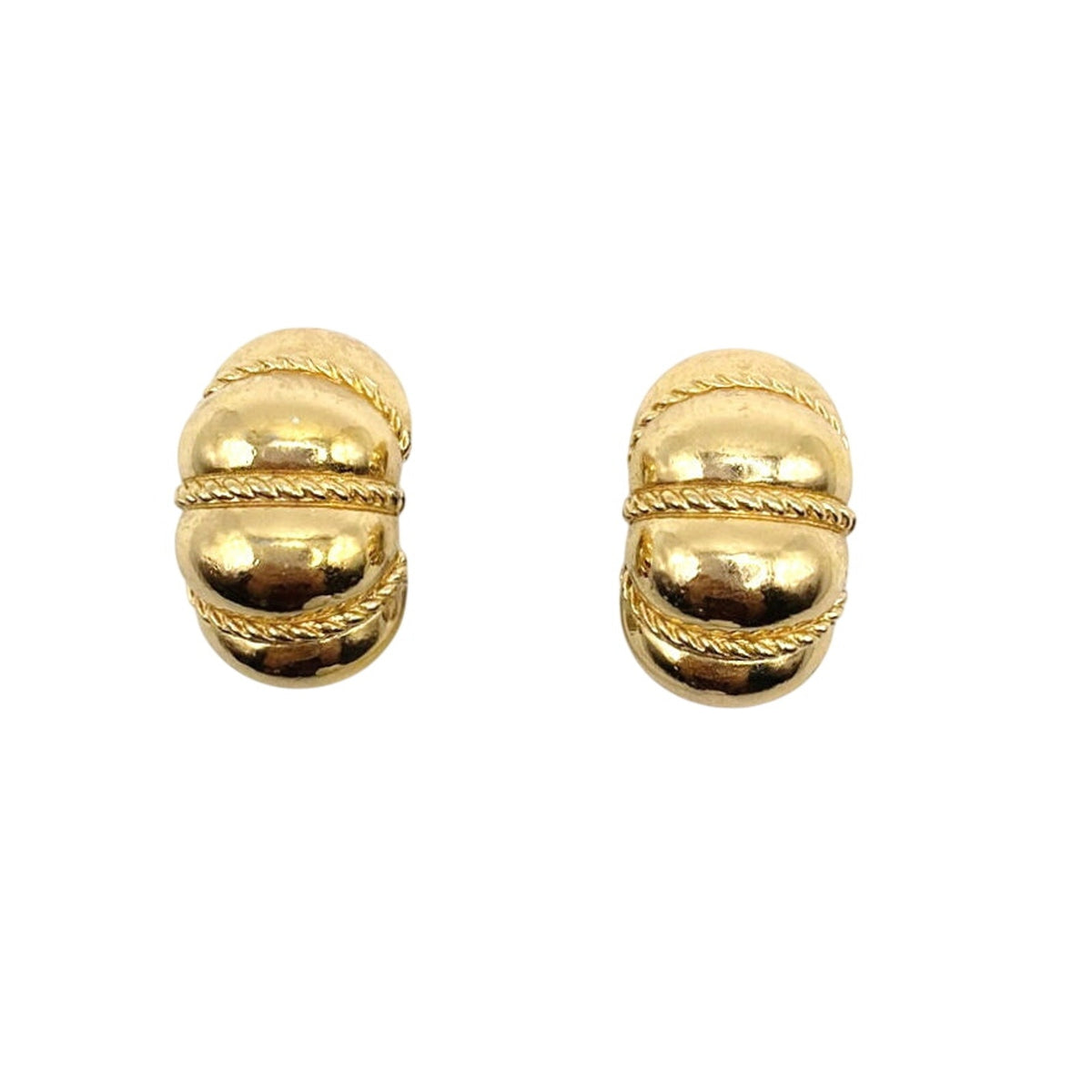 Christian Dior Croissant Design Clip On Earrings
