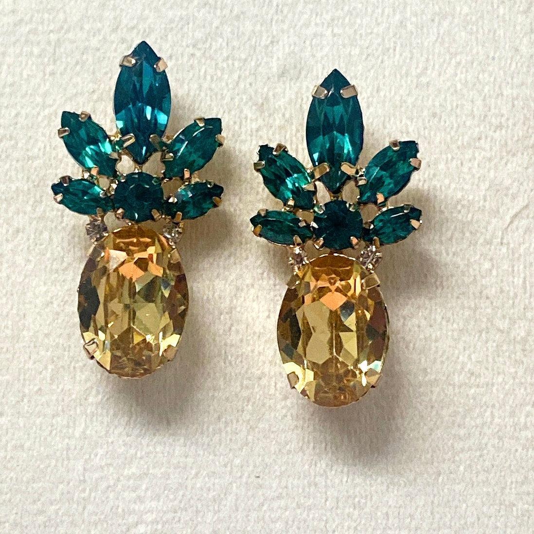 Pineapple Rhinestone Stud Earrings