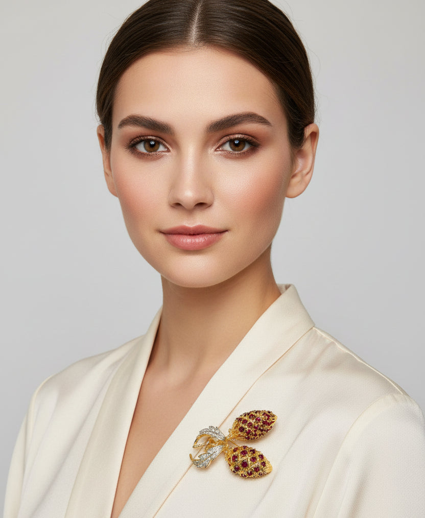 Camrose & Kross JBK Jackie Kennedy Red Berries Brooch/Pin