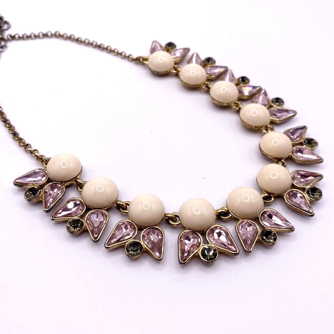 Vintage J Crew Cream Lucite Stones Necklace