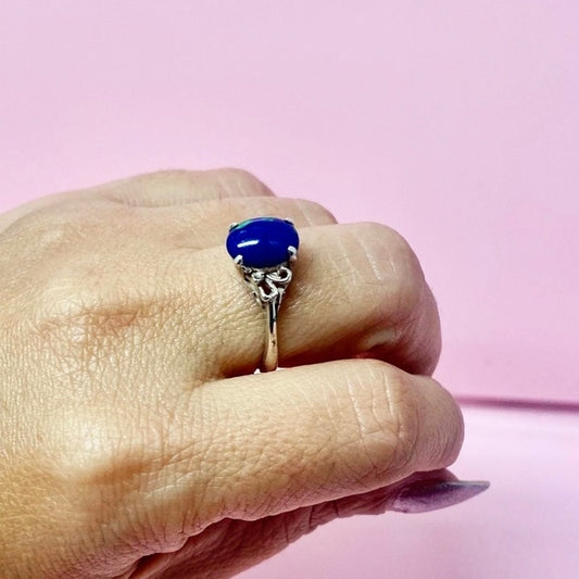 Navajo St Silver and Azurite Malachite Ring