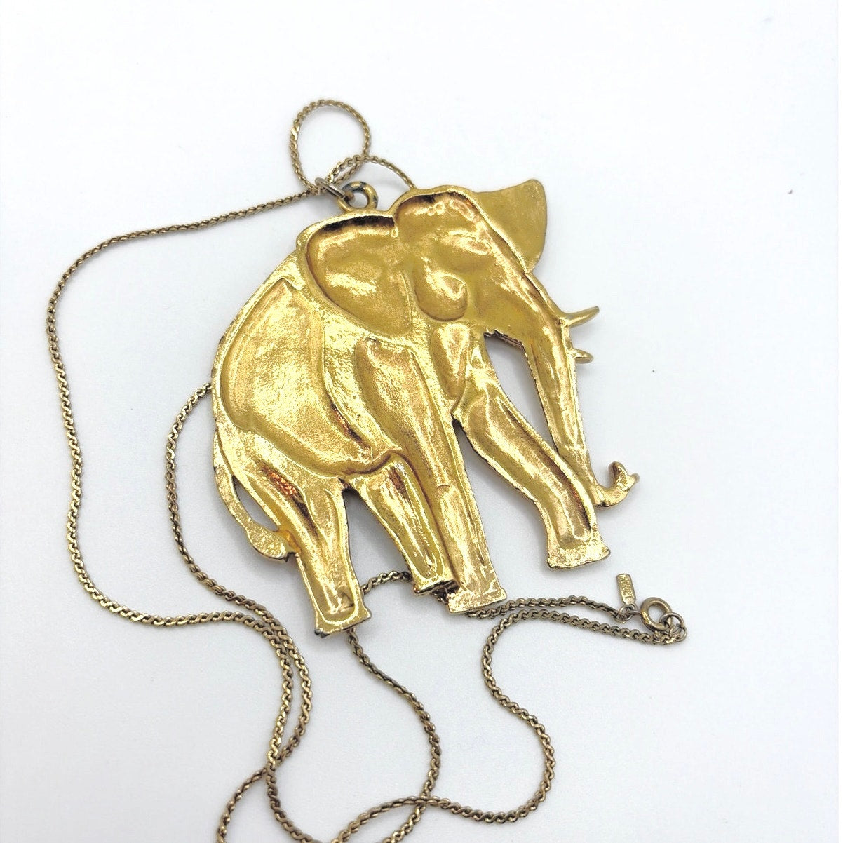 Monet Vintage Elephant Pendant Chain 24”
