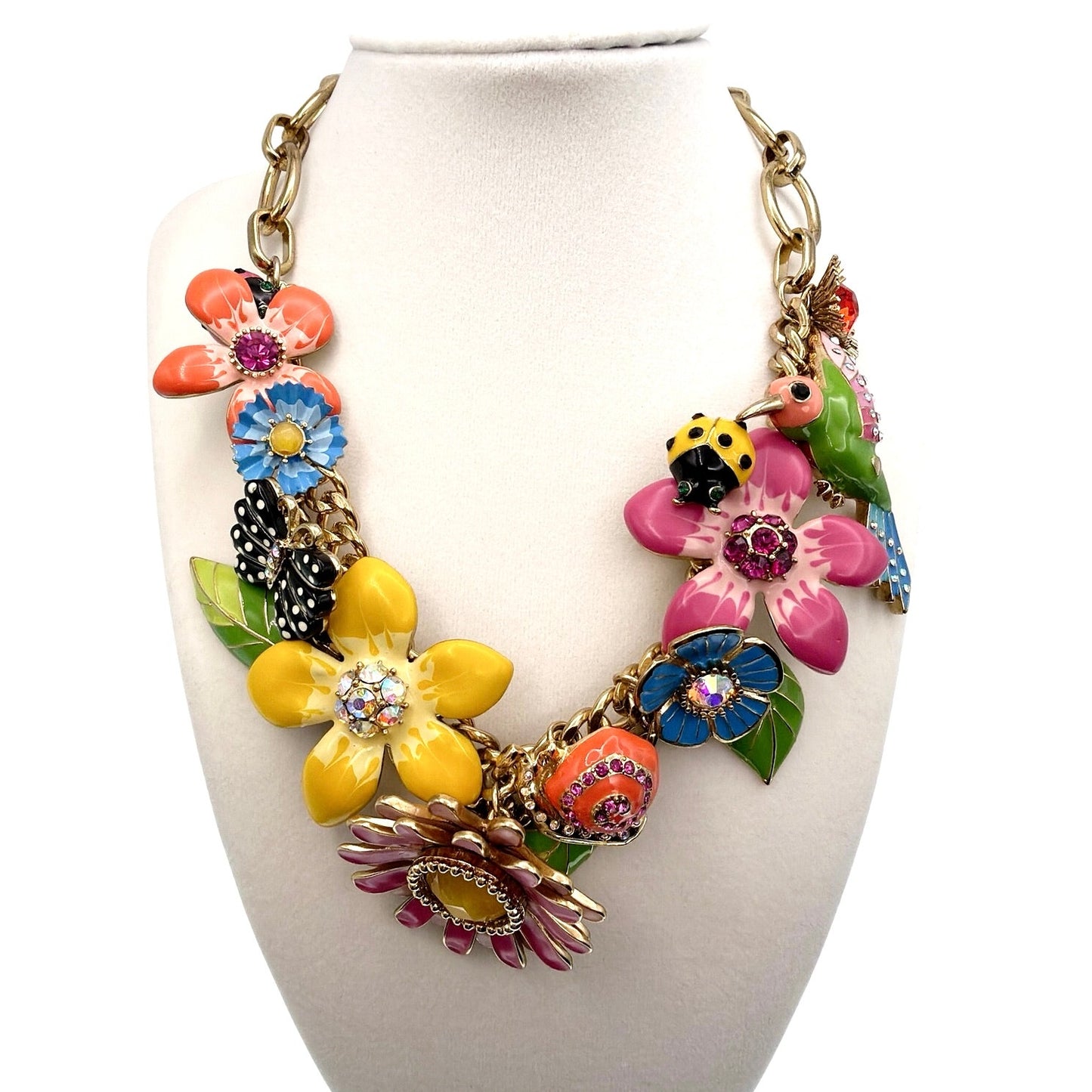 Betsey Johnson Vintage Flower Garden Statement Necklace
