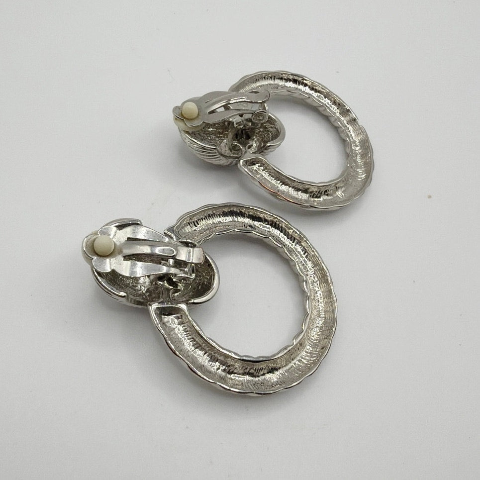 Statement Clip on Vintage Earrings Door Knocker Style 2”