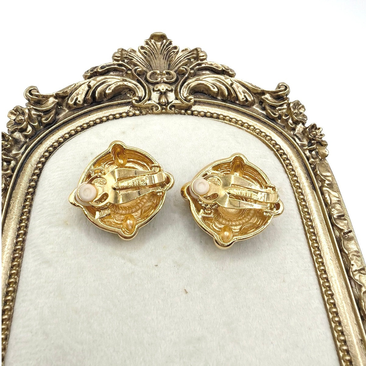 St John’s Vintage Black Enamel Clip On Earrings