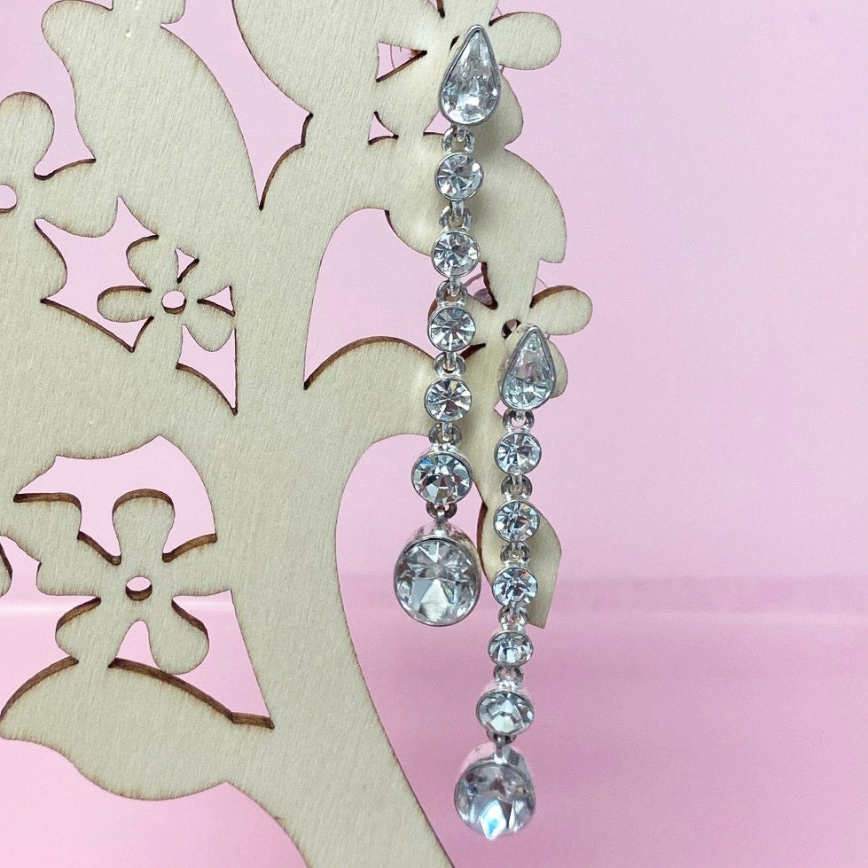 GIVENCHY Long Drop Crystal Earrings