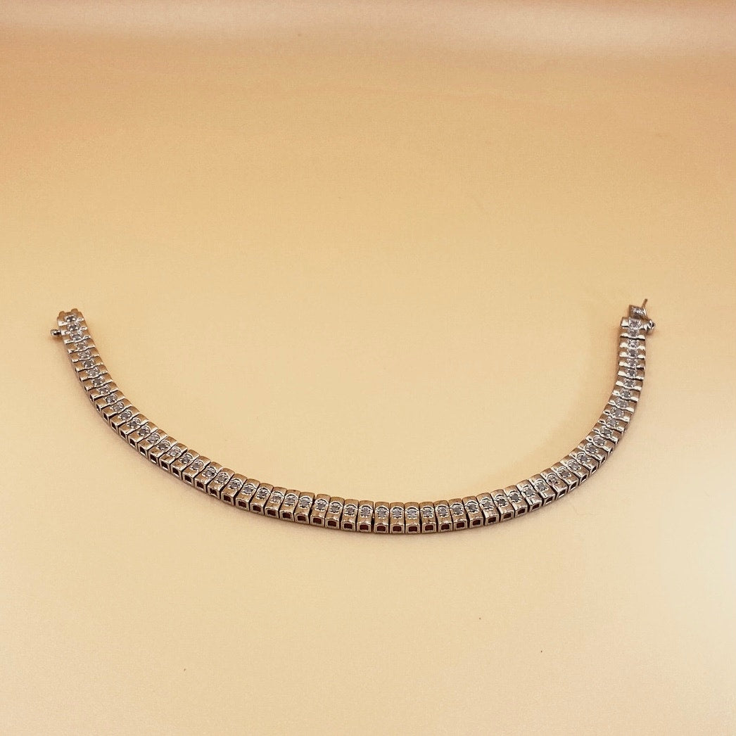 14k Gold Filled Tennis Bracelet Monzonite