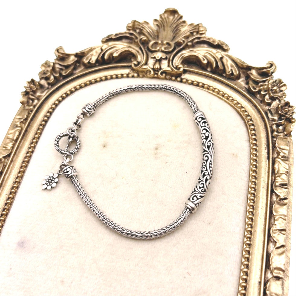 Sterling Silver ATI Annika Witt Vintage Bracelet With Toggle Closure 7"