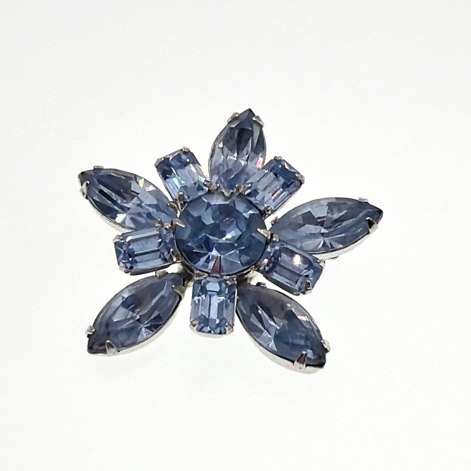 Vintage Weiss Sapphire Blue Rhinestones  1.3”