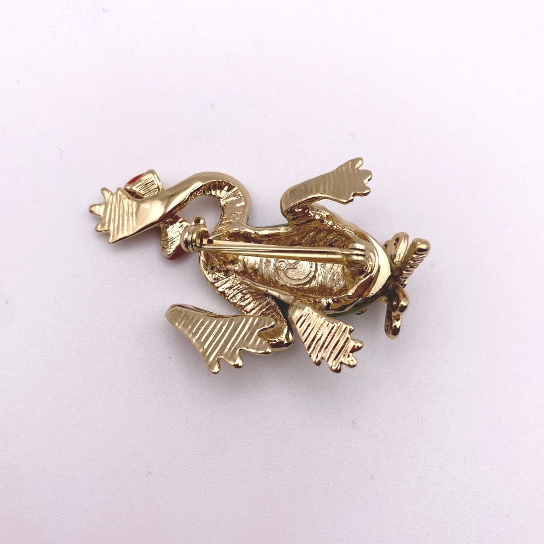 St John Beautiful Frog Vintage Brooch
