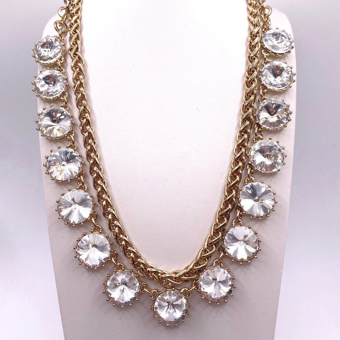 Vintage Ravioli Rhinestones Adjustable Necklace