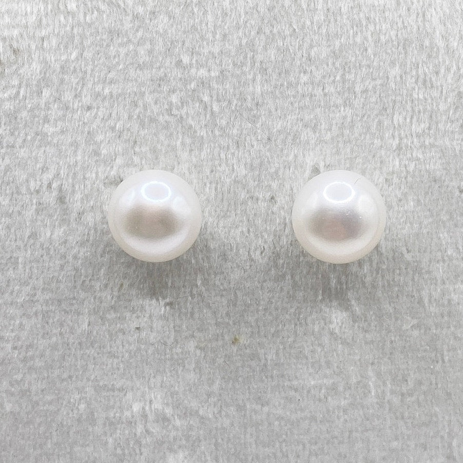 Helzberg Diamonds Earrings HDS 925 Silver and Pearls Buttons