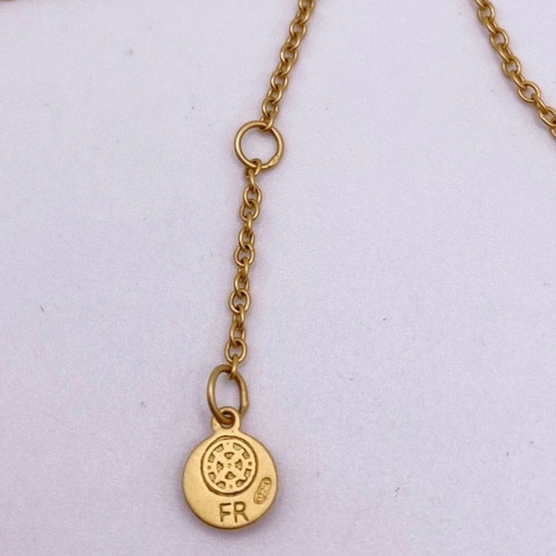 Freida Rothman Gold Vermeil Sterling Silver Clover flower Necklace 18.5”