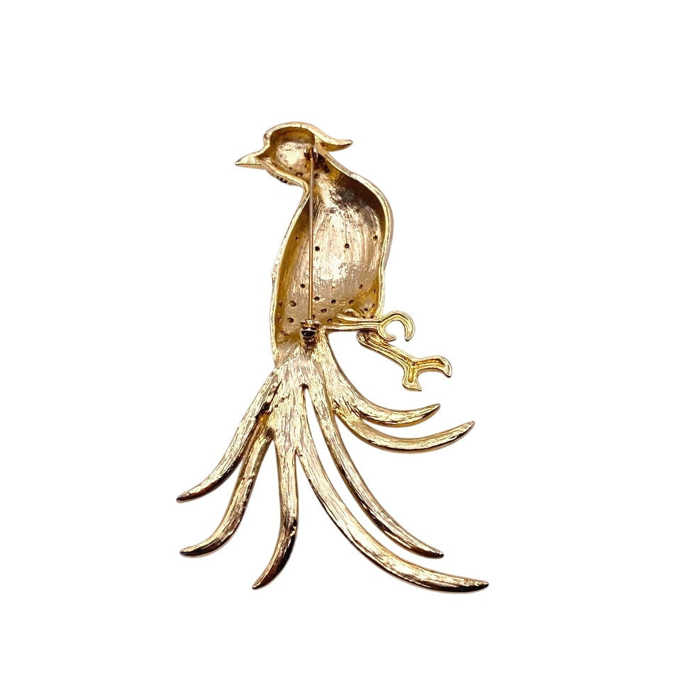 Vintage Enamel Bird Brooch