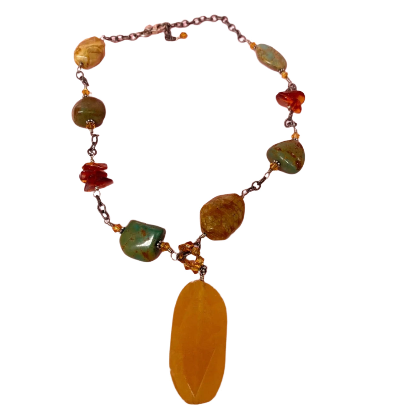 Silpada St Silver Necklace Amber and Jasper