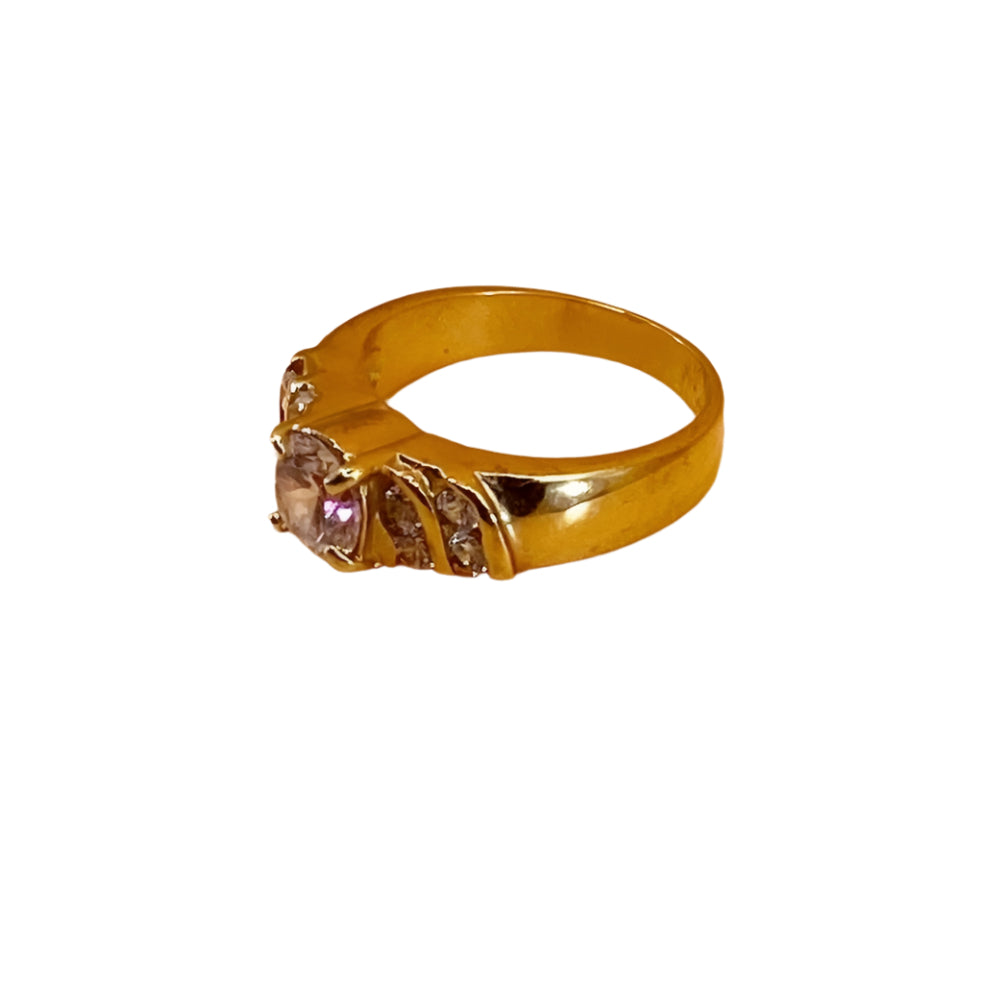 14k Gold Filled Ring Band CZ 5.5"
