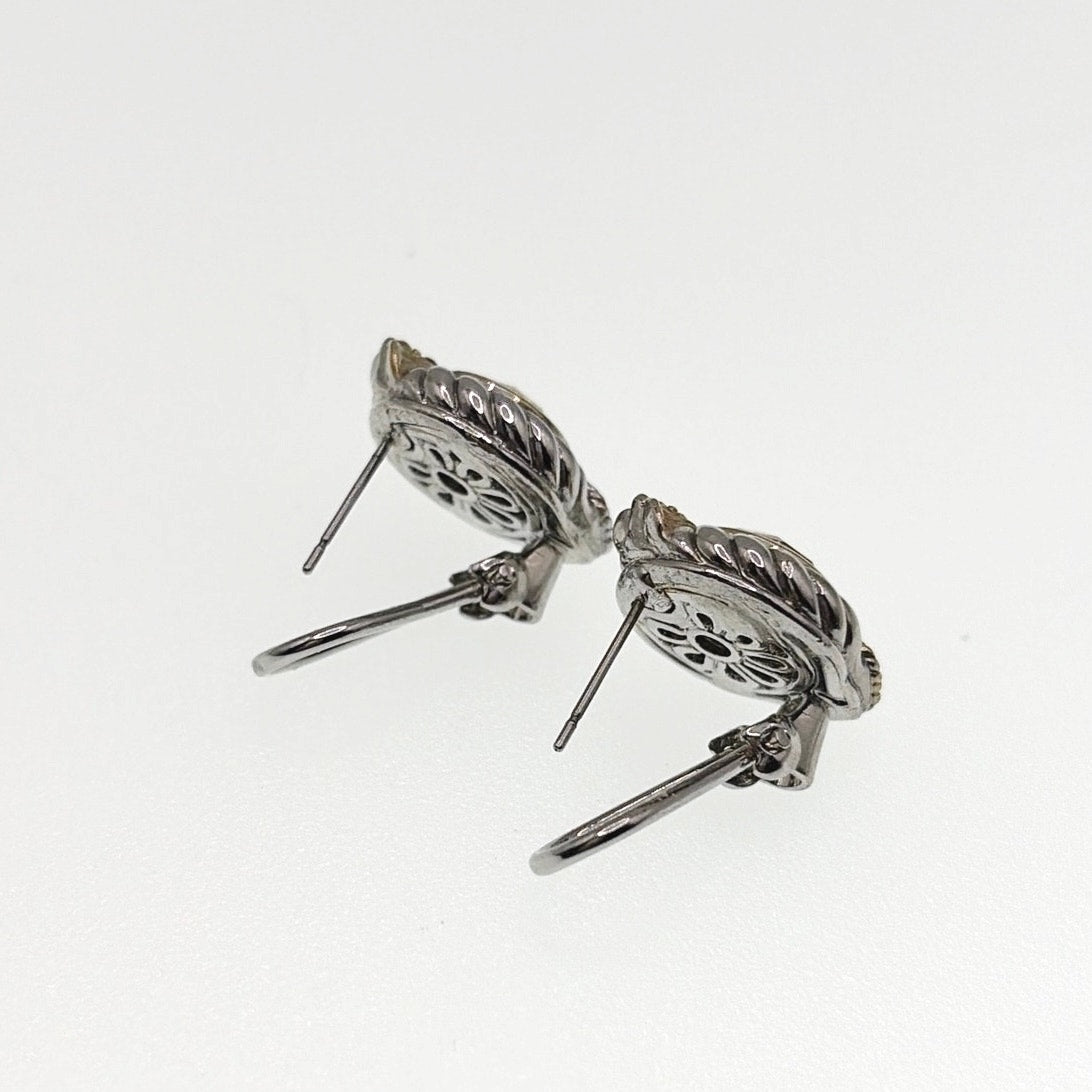 Retro Silver Tone Cubic Zirconia Citrine Stones