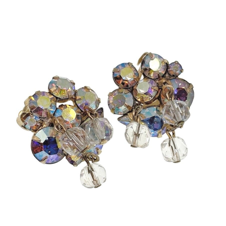 Vintage Kramer AB Beaded Clip On Earrings