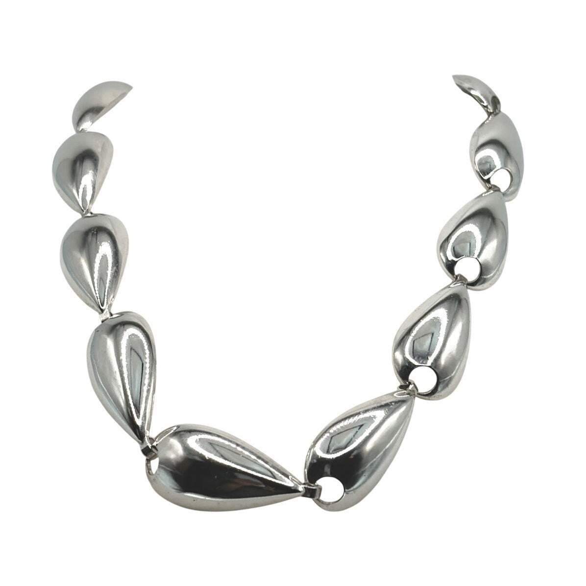 Vintage Trifari Signed Necklace 16” Silver Plated