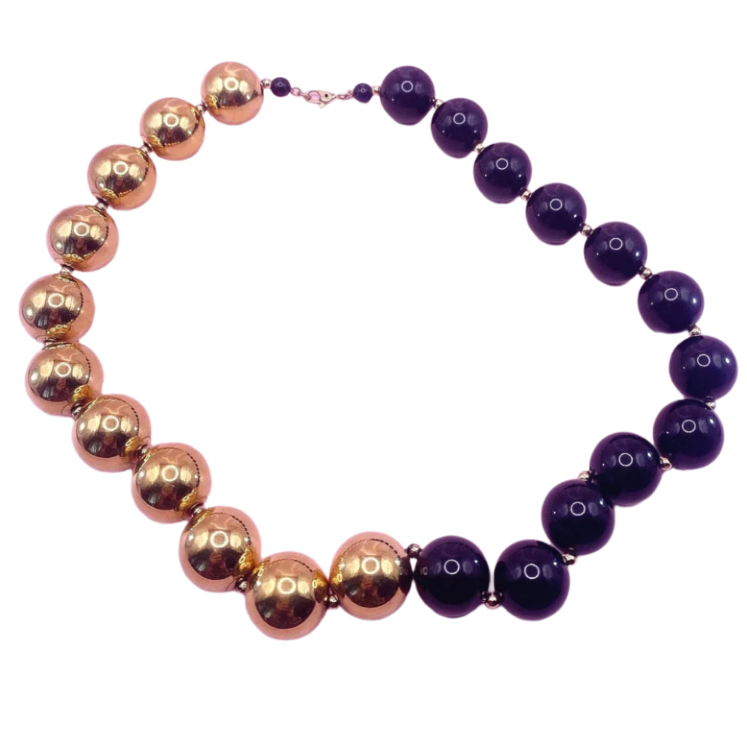 Monet Necklace Black And Gold Tone