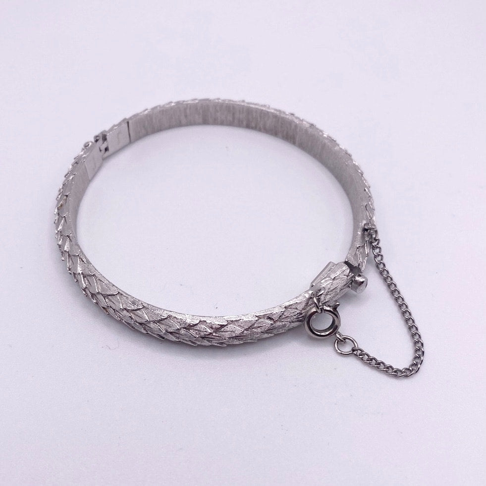 Trifari Bracelet with Safety Chain Silver Tone