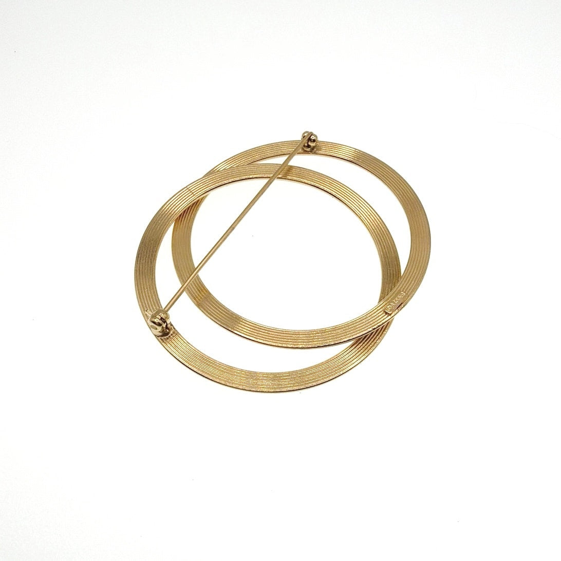 Monet Vintage Double Circle Brooch 2.5”