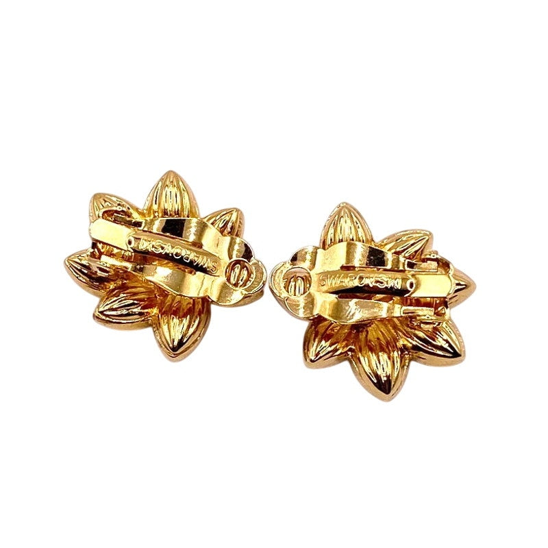 Swarovski VTG Flower ClipOn Earrings