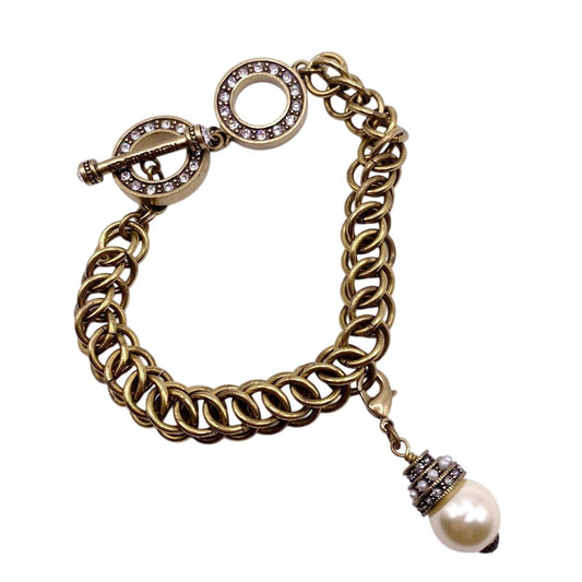 Heidi Daus Pearl Charm Bracelet Toggle Closure