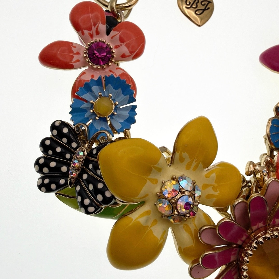 Betsey Johnson Vintage Flower Garden Statement Necklace