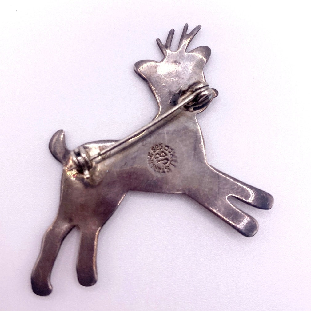 Sterling Silver Taxco Reindeer Brooch