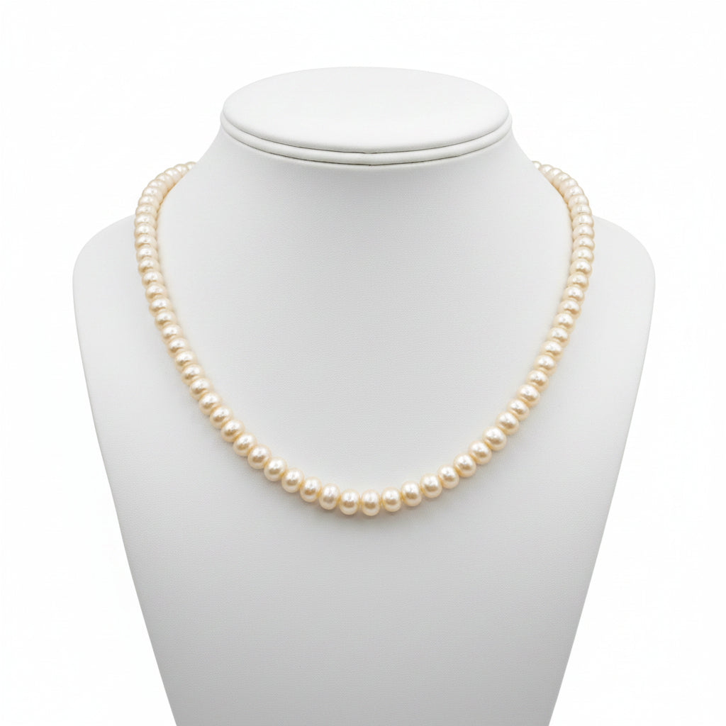 Freshwater Pearls and Gold Filled Clasp Short Necklace 15”