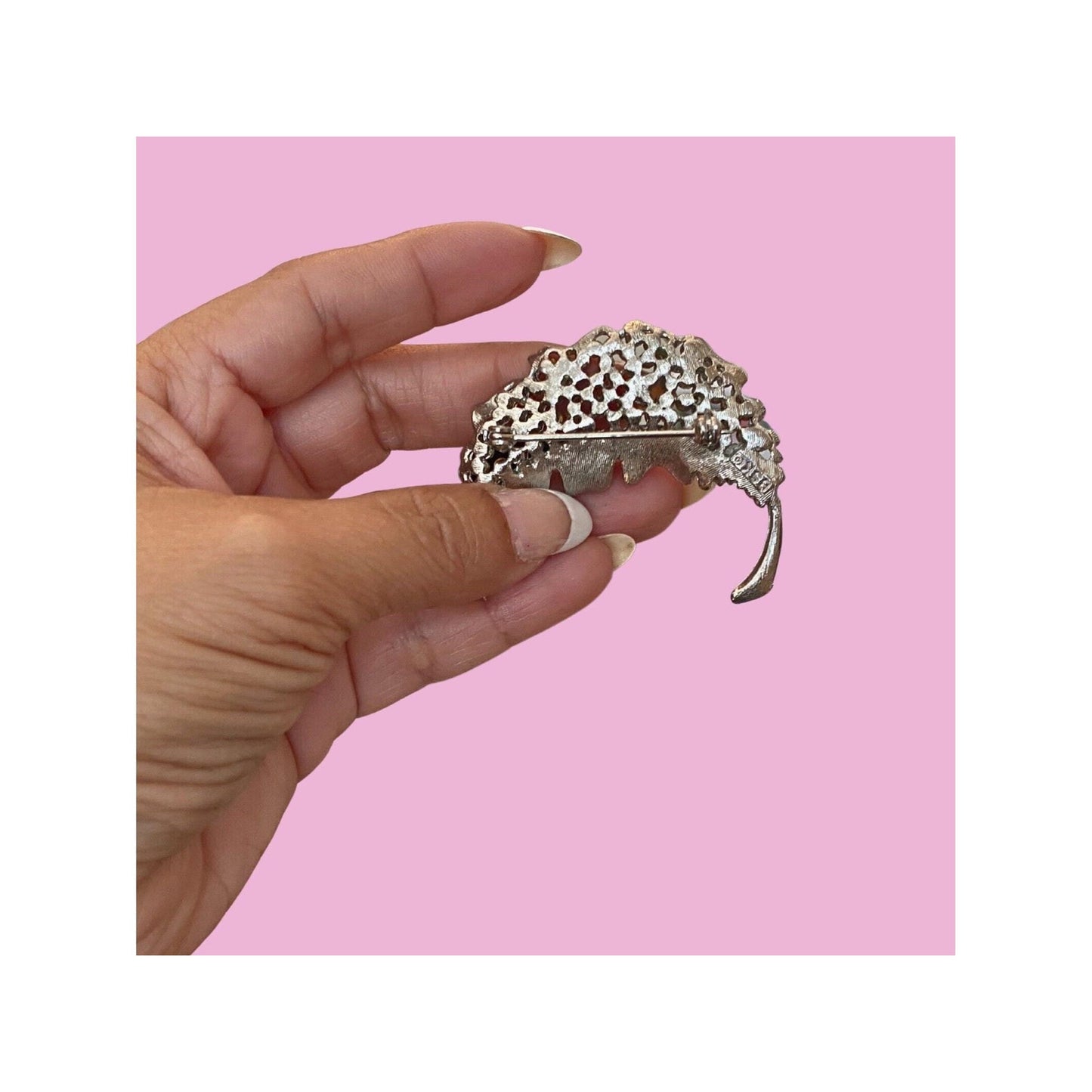 BSK Silver Leaf Brooch Pin